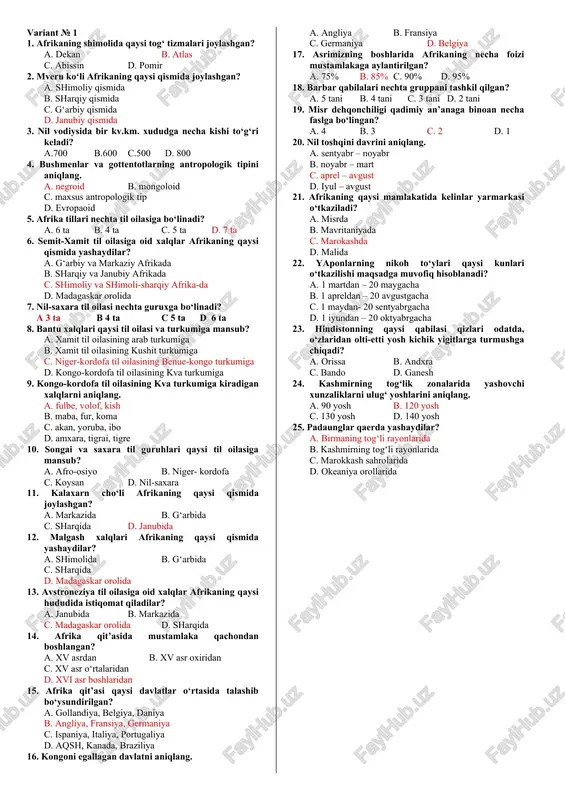 afrikaning shimolida — DOC