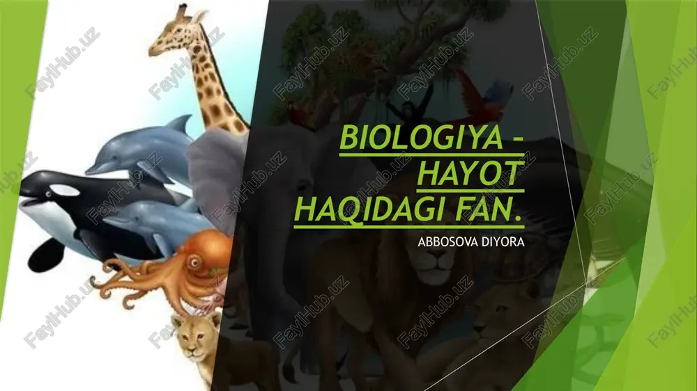 biologiya – hayot haqidagi fan — PPTX