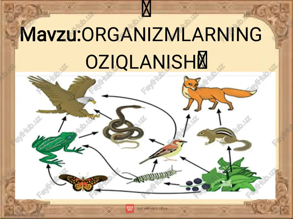 organizmlarning oziqlanish — PDF