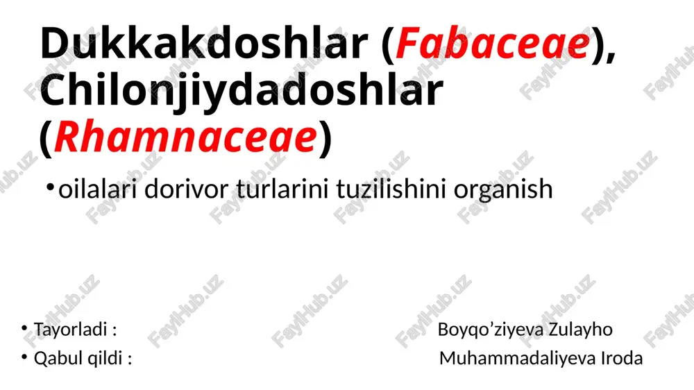 dorivor qashqarbeda (melilotus officinalis (l.) pall.) — PPTX