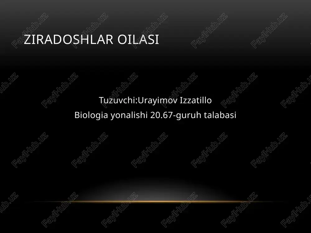 ziradoshlar oilasi — PPTX