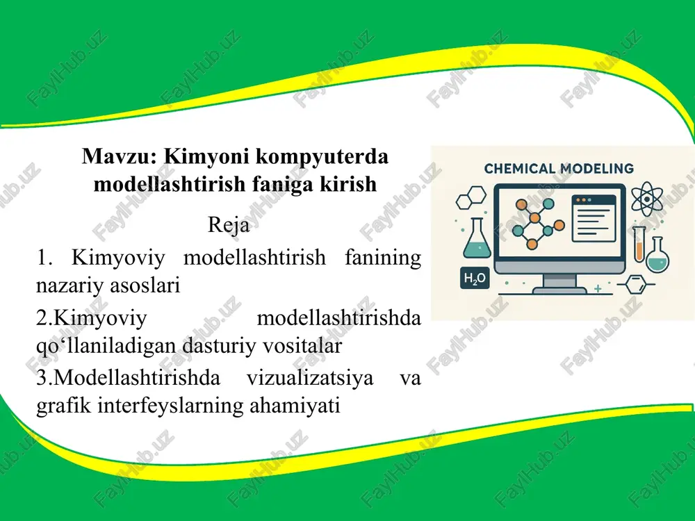 kimyo viy modellashtirish fanining nazariy asoslari — PPTX
