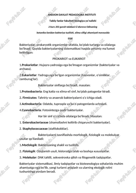 bakteriya tuzilishi — DOCX