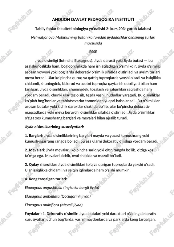 jiyda o'simligi — DOCX