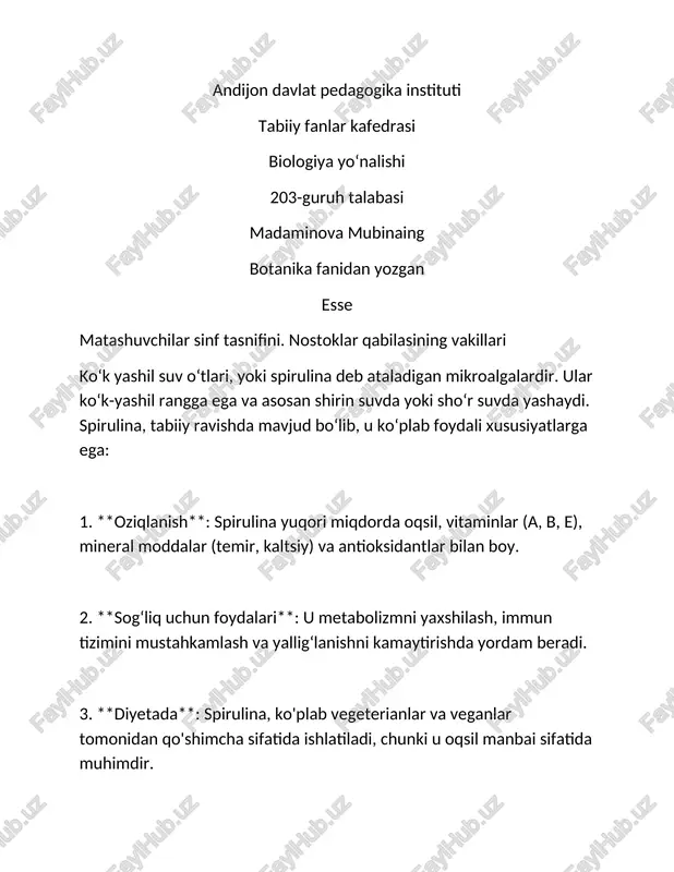 koʻk yashil suv oʻtlari — DOC