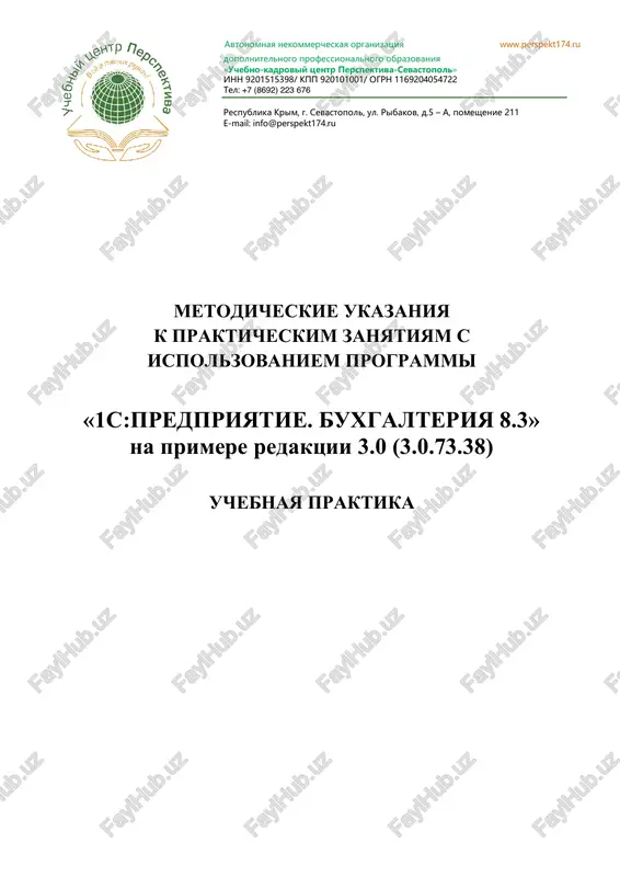 osnovi raboti s programmoy 1s predpriyatie 8.3 — PDF