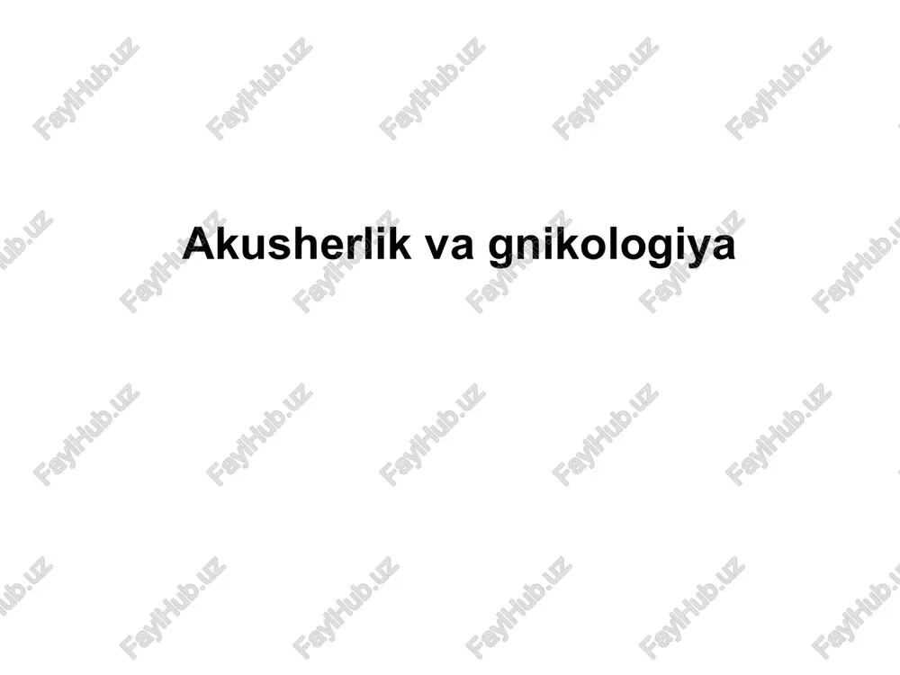 akusherlik va nurologiya — PPTX