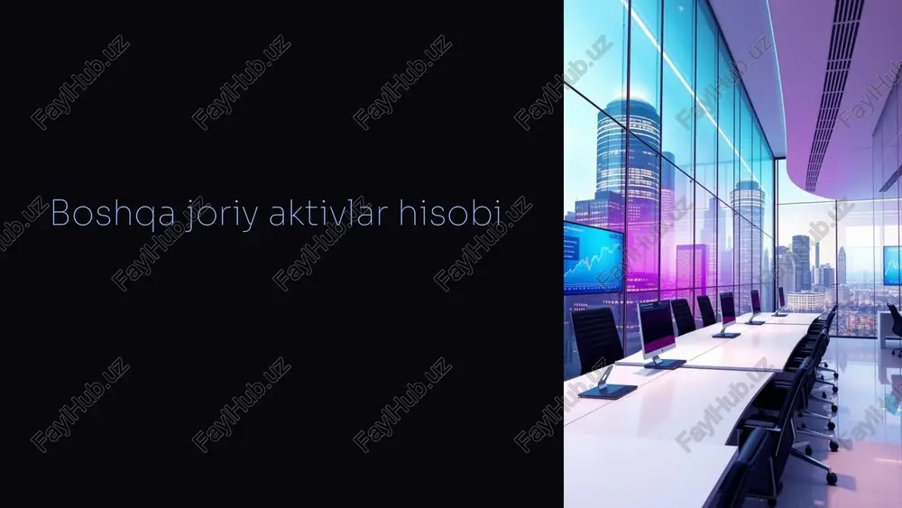boshqa joriy aktivlar hisobi — PPTX