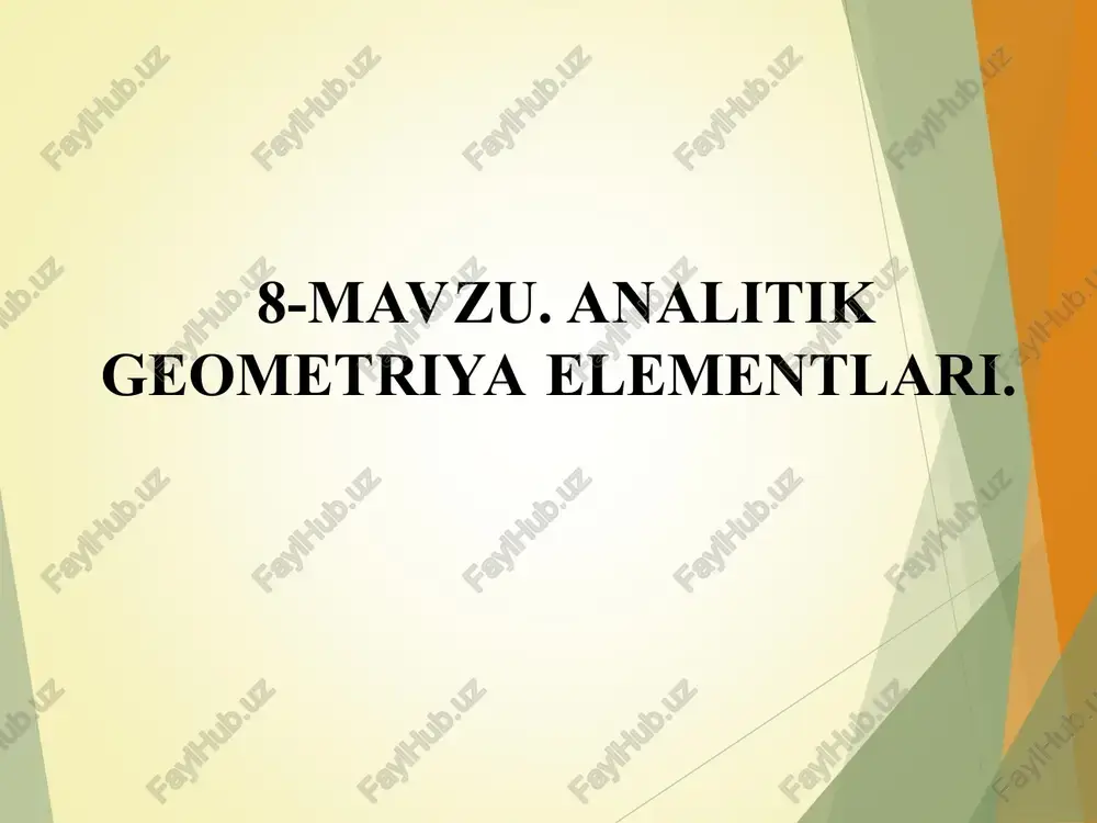 analitik geometriya elementlari — PPT
