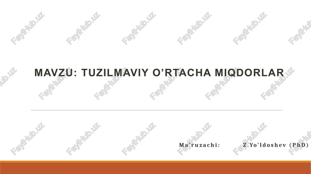 tuzilmaviy o’rtacha miqdorlar — PPTX