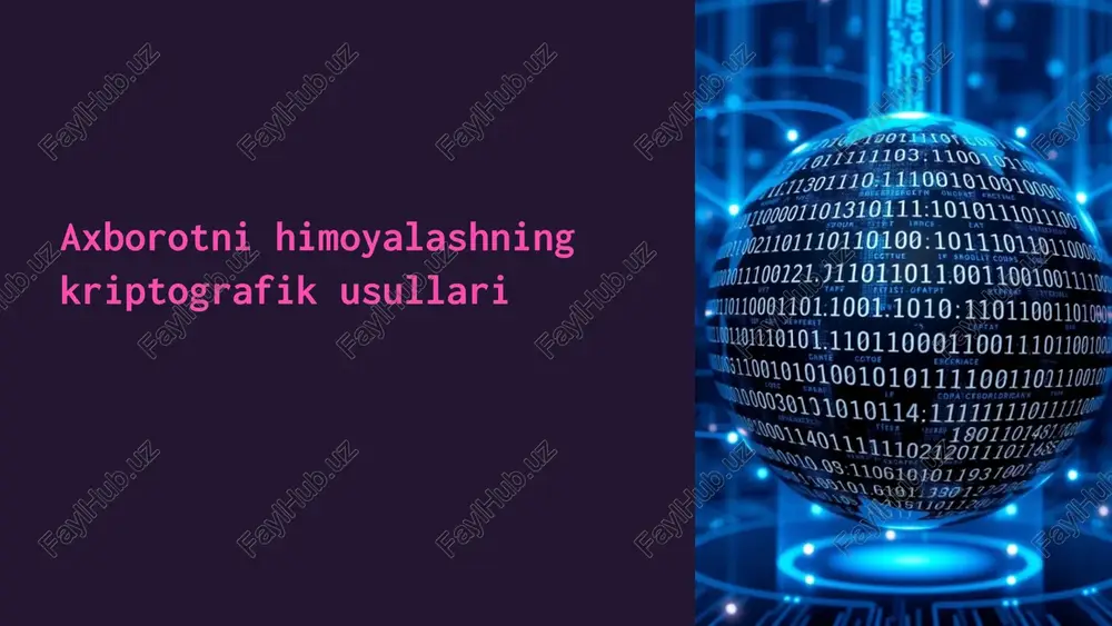 kriptografik usullari — PPTX