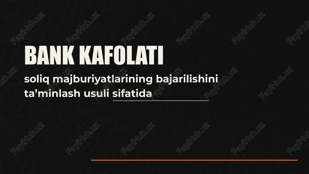 bank kafolati — PPTX