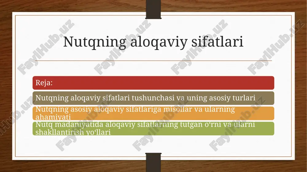 nutqning aloqaviy sifatlari — PPTX