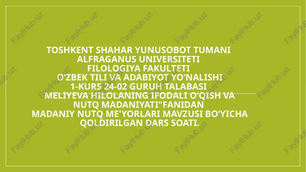 madaniy nutq me'yorlari — PPTX