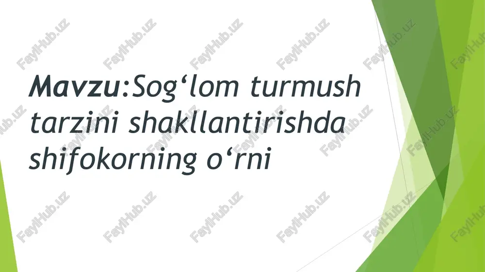 sog‘lom turmush tarzini — PPTX