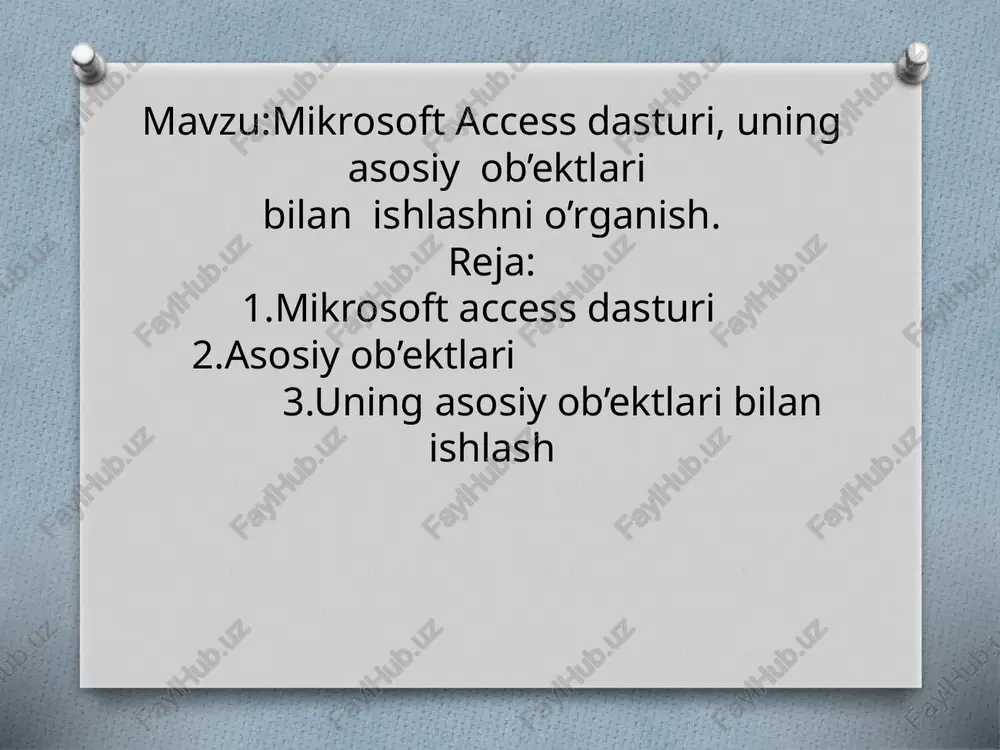 mikrosoft access dasturi — PPTX