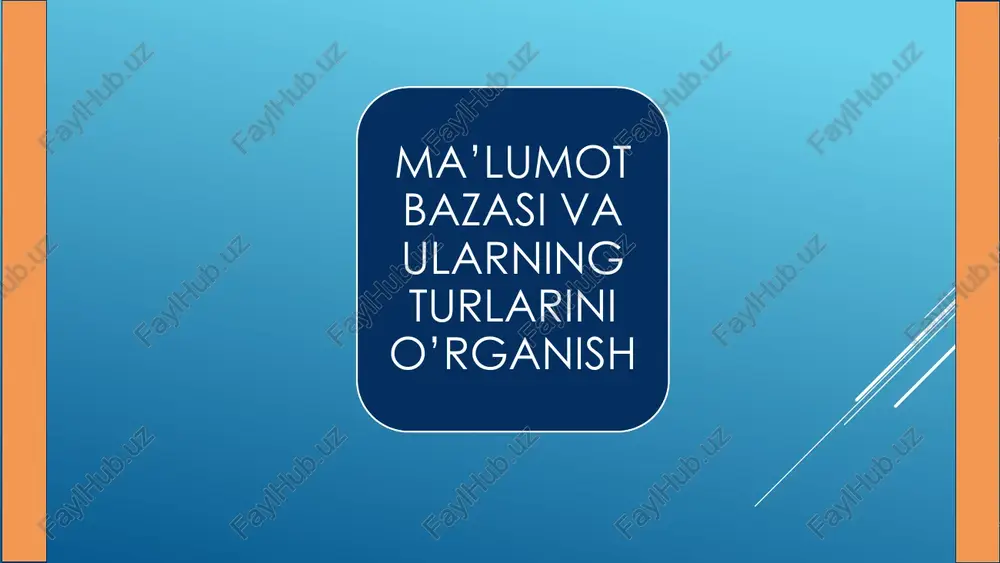 ma'lumotlar bazasi — PPTX