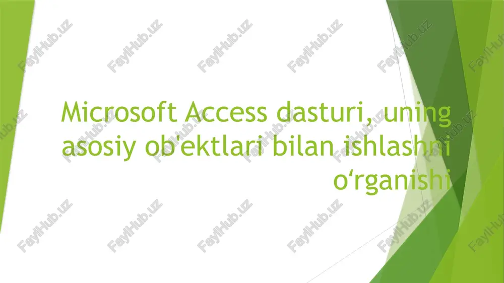 microsoft access dasturi — PPTX