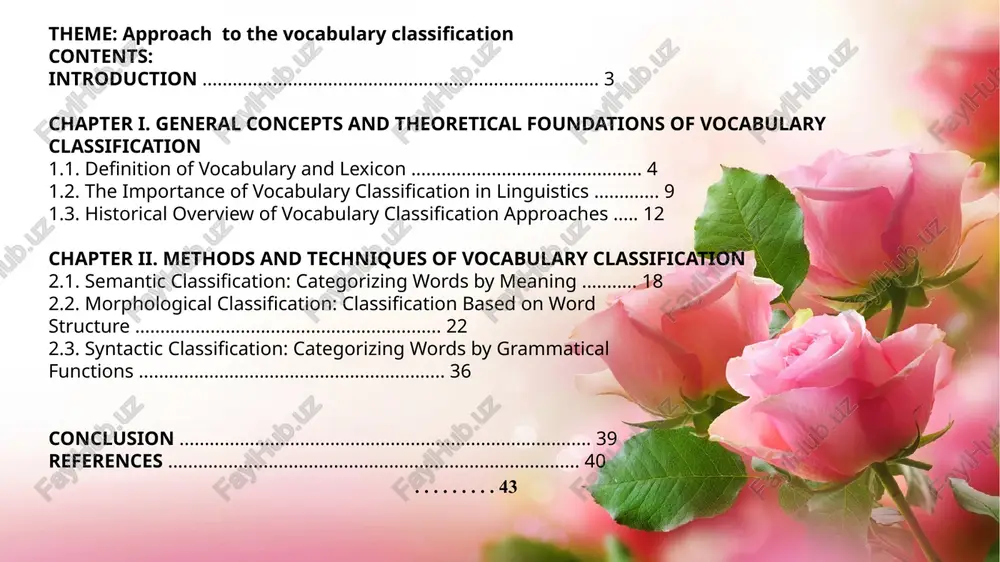 approach to the vocabulary classification — PPTX