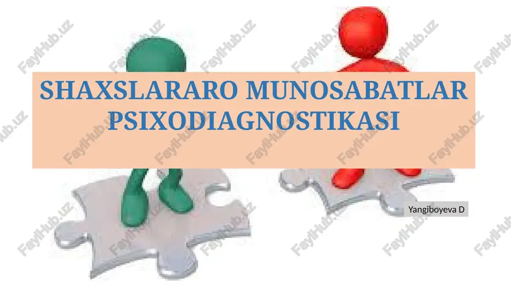 shaxslararo munosabatlar psixodiagnostikasi — PPTX