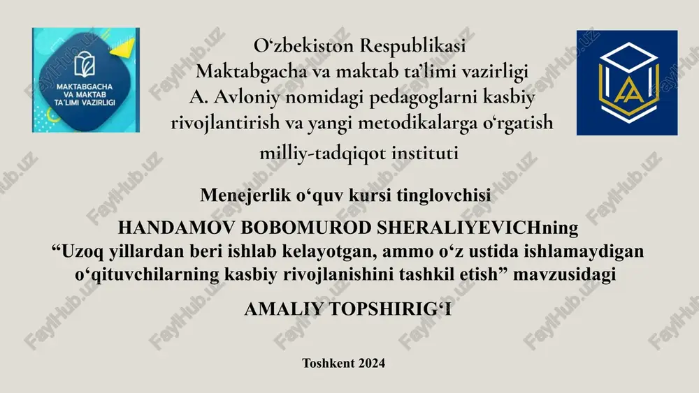 a.avloniynomidagipedagoglarnikasbiyrivojlantirishvayangimetodikalargao‘rgatish — PPTX