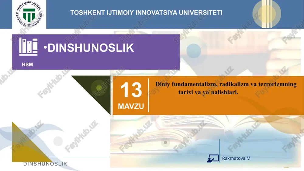 islom niqobidagi ekstremizimning g’oyaviy ildizlari — PPTX