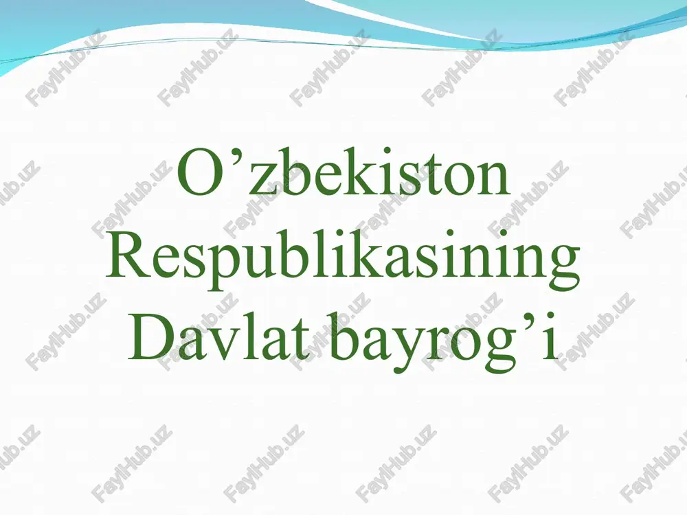 o’zbekiston respublikasining davlat bayrog’i — PPT