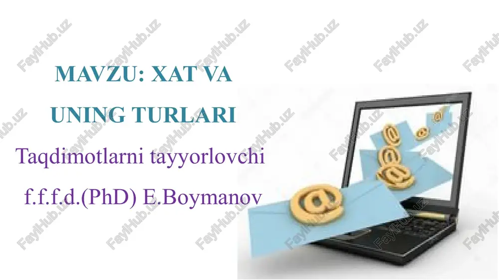 xat va uning turlari — PPTX
