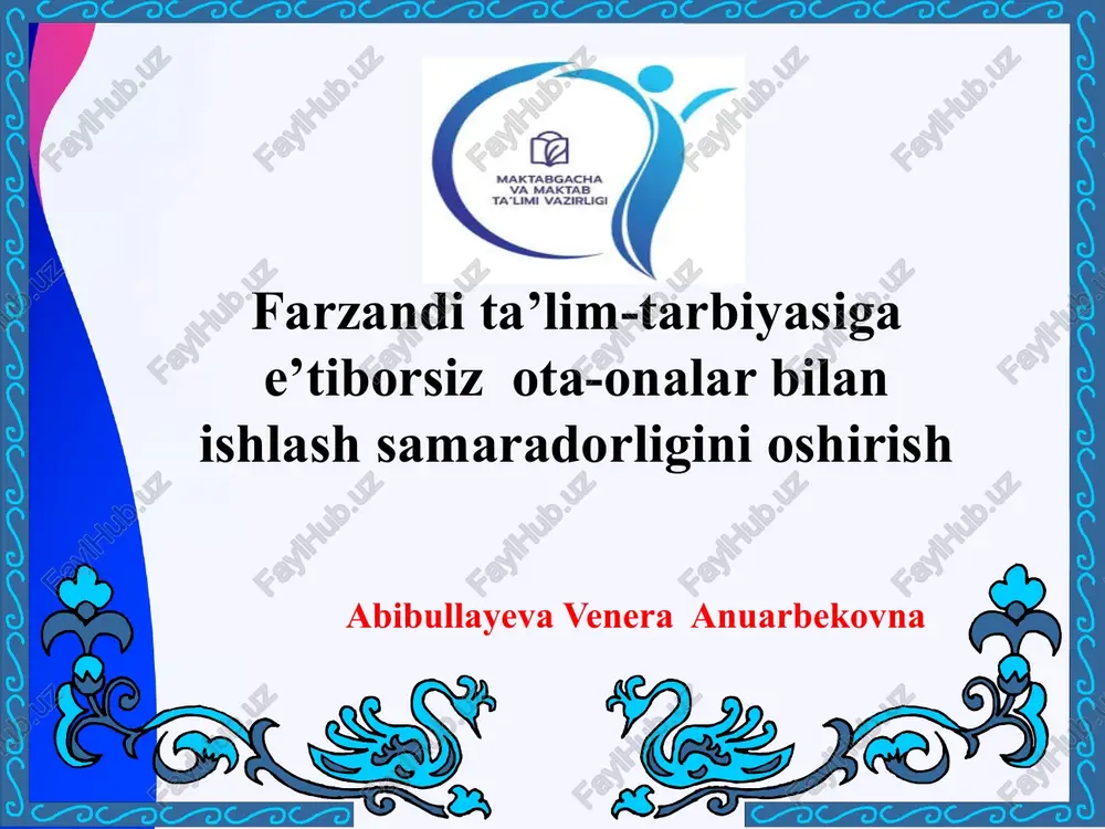 muammoning dolzarbligi — PPTX
