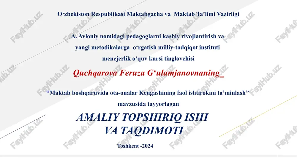 "o‘zbekiston respublikasi maktabgachava maktab ta’limi vazirligi" — PPTX