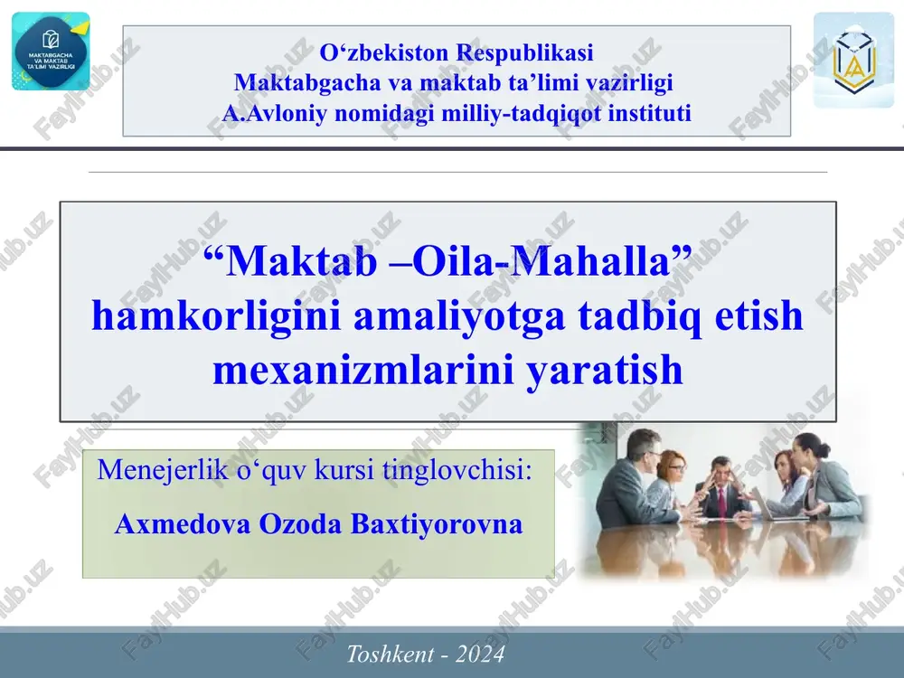 mahalla xalq bilan dava — PPTX