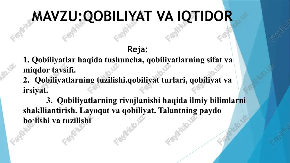 qobiliyat va iqtidor — PPTX