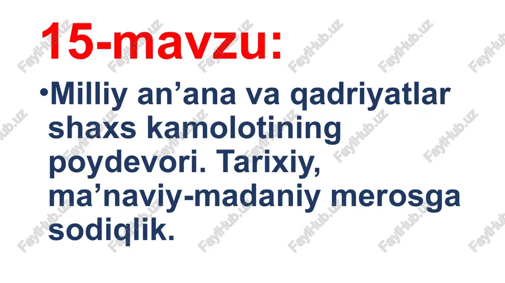 milliy an’ana va qadriyatlar — PPTX