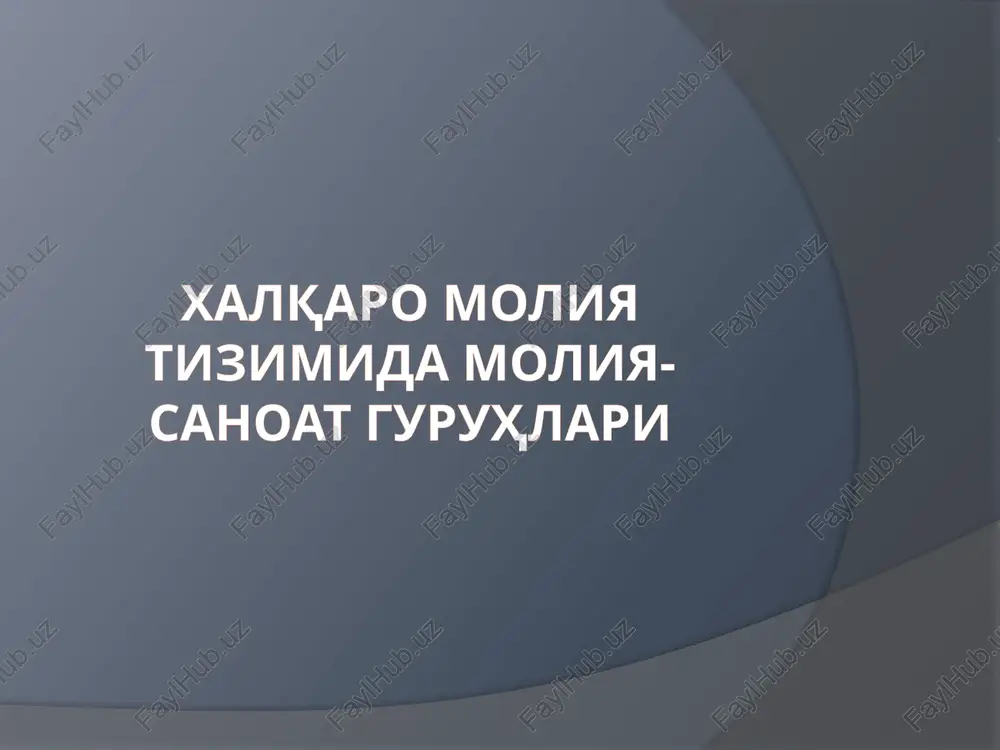 moliya-sanoat guruhlari — PPTX