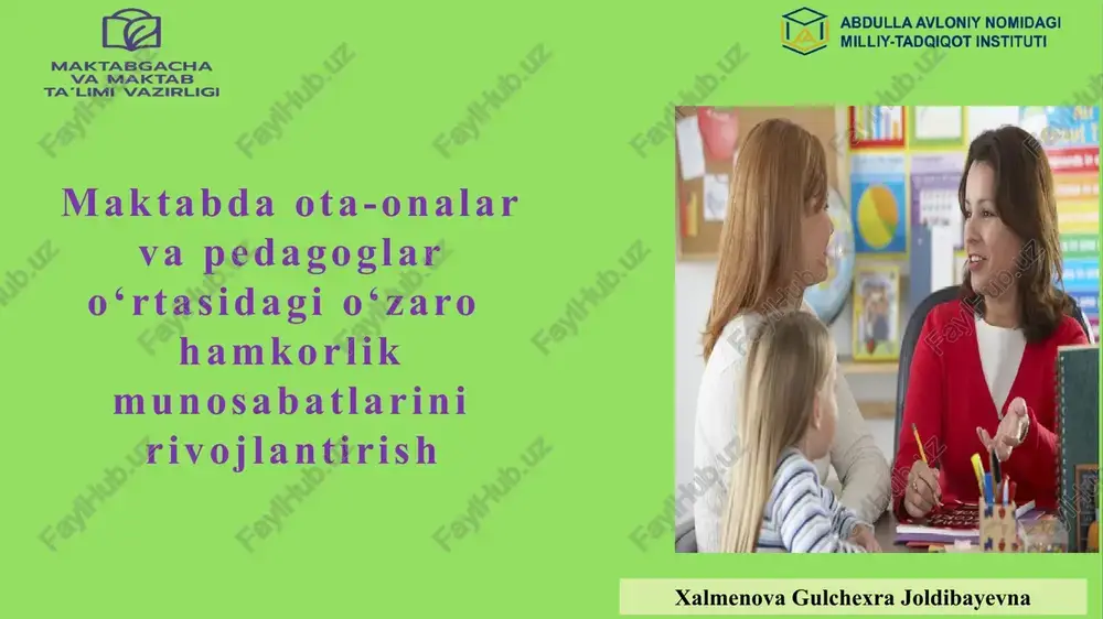 munosabatlarini rivojlantirish — PPTX
