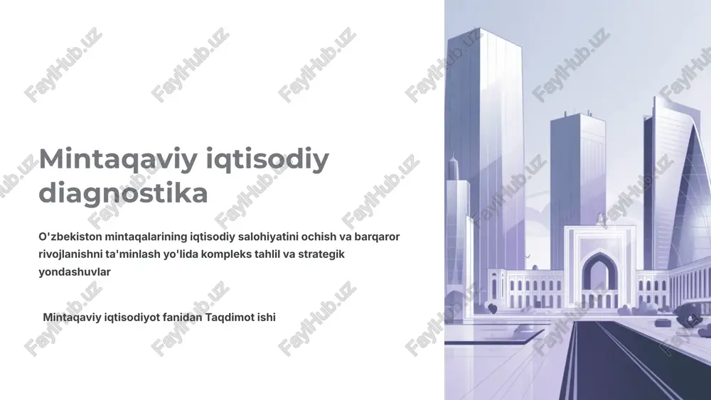 mintaqaviy iqtisodiy diagnostika — PPTX