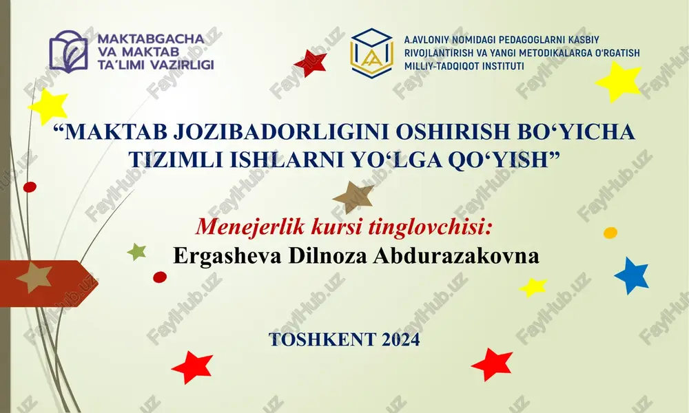 a.avloniy nomidagi pedagoglarni kasbiy — PPTX