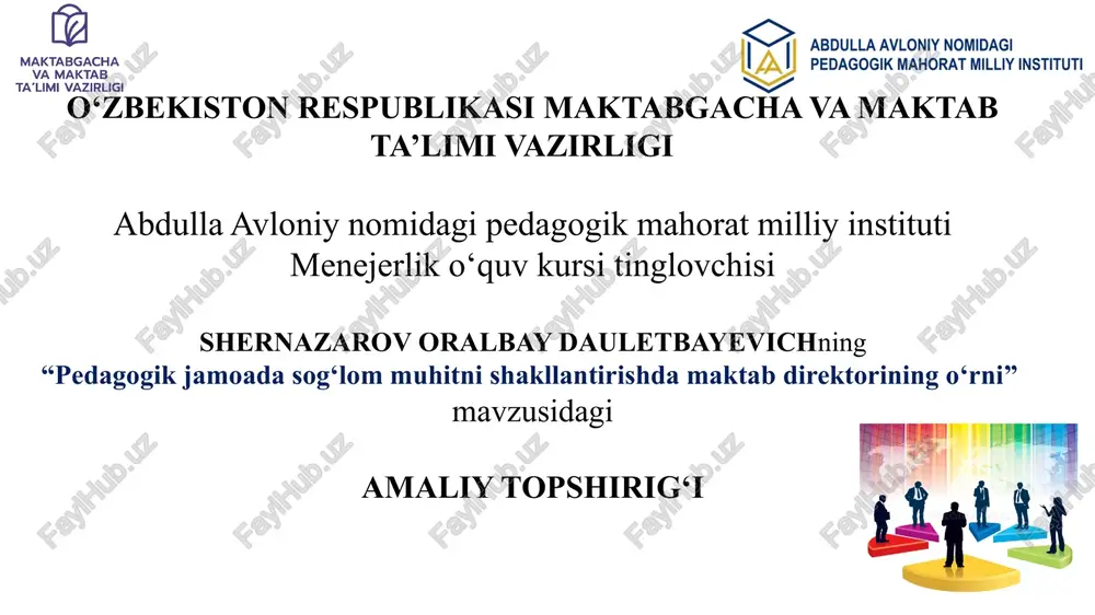 abdulla avloniynomidagi pedagogik mahorat milliy instituti — PPTX