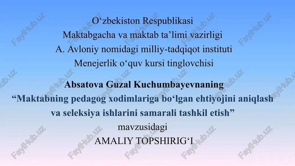 maktabning pedagog xodimlari — PPTX