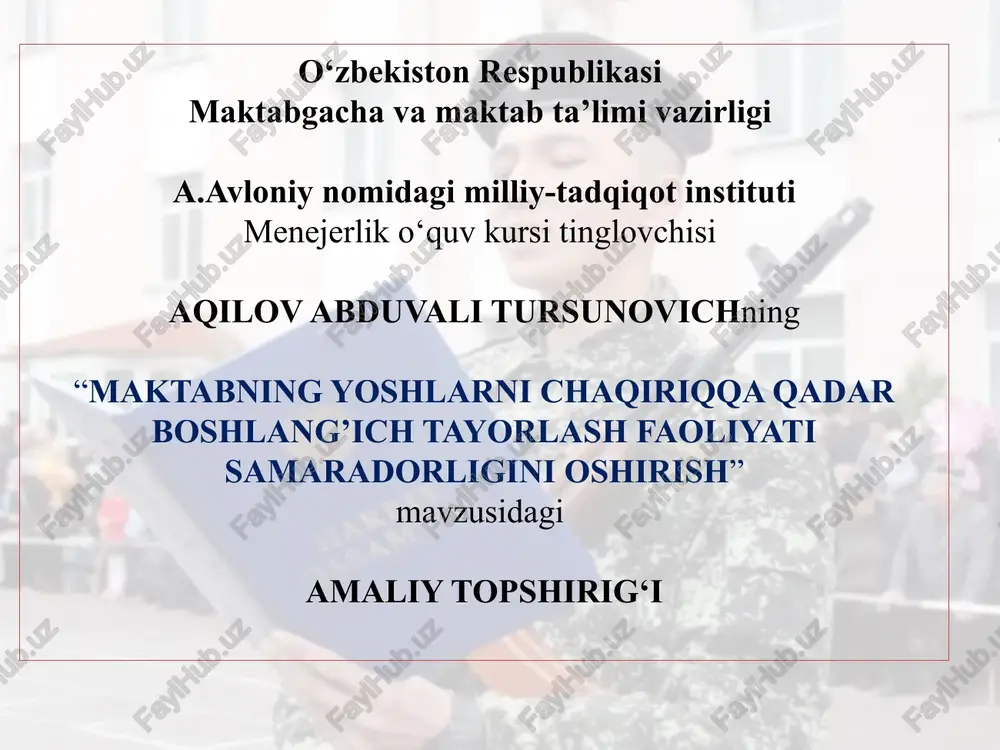 menejerlik o‘quv kursi tinglovchisi — PPTX