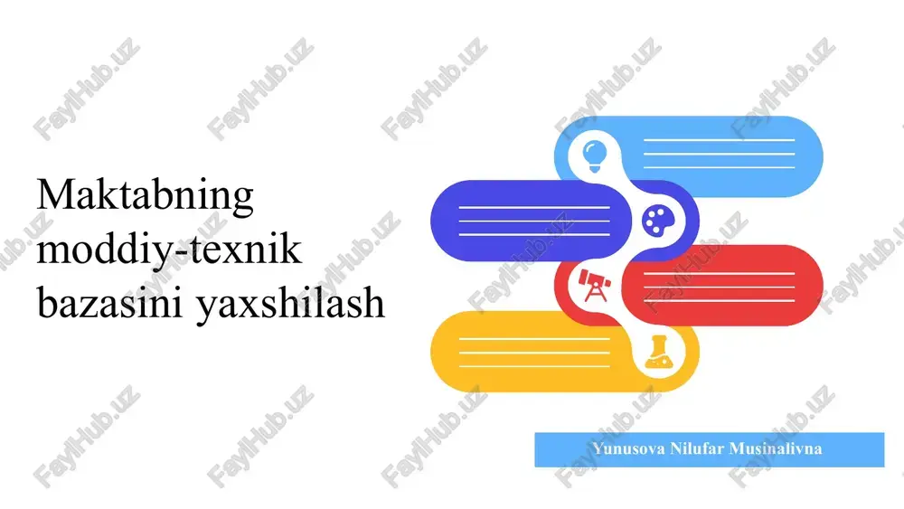 maktabning moddiy-texnik bazasini yaxshilash — PPTX