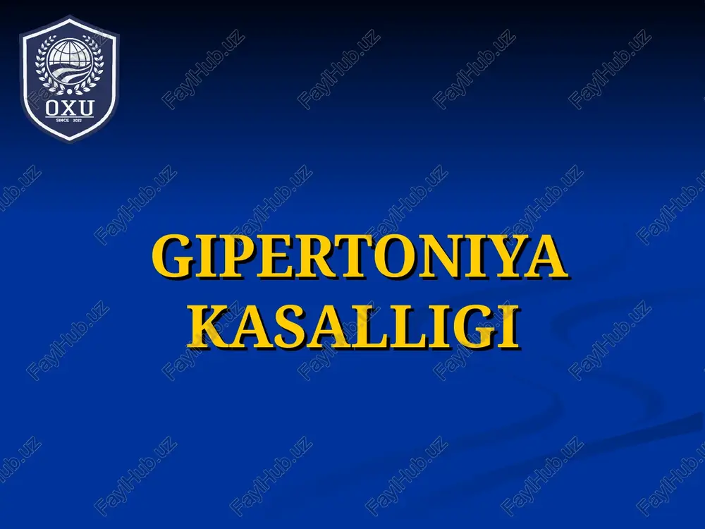 gipertoniyakasalligi — PPT