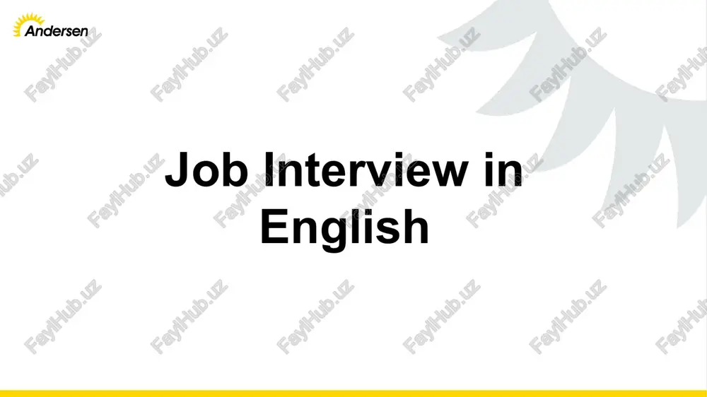 job interview in english — PPT