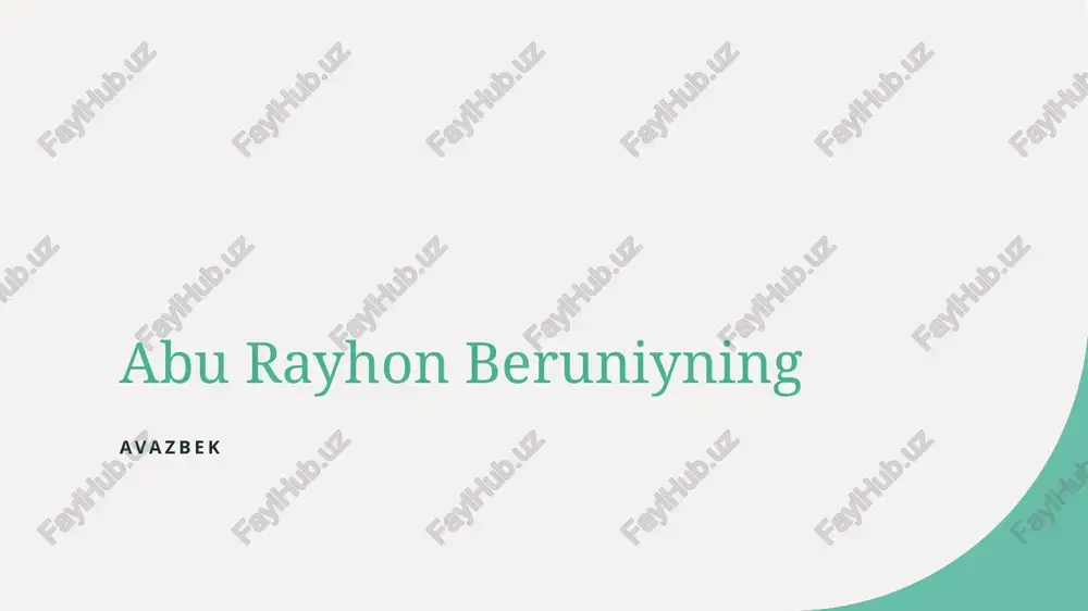 abu rayhon beruniyning avazbek reja — PPTX