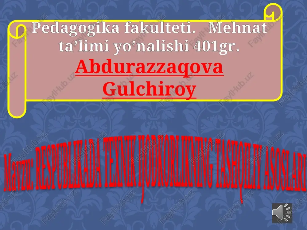 respublikada texnik ijodkorlikning tashqiliy asoslari — PPTX