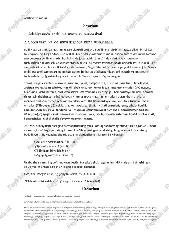 adabiyotshunoslik — DOCX
