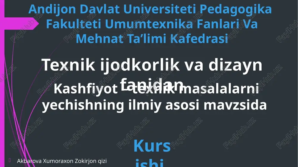 kashfiyot–texnik masalalar — PPTX