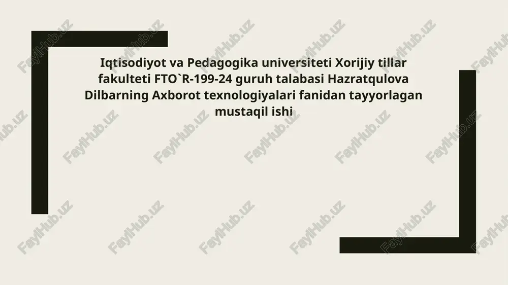 muhandislik masalalarini yechish — PPTX