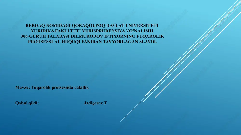 fuqarolik protsessi va vakillik — PPTX