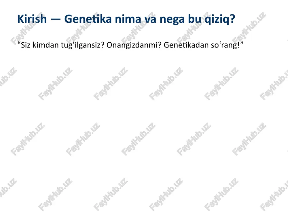 genetika va irsiyat — PPTX